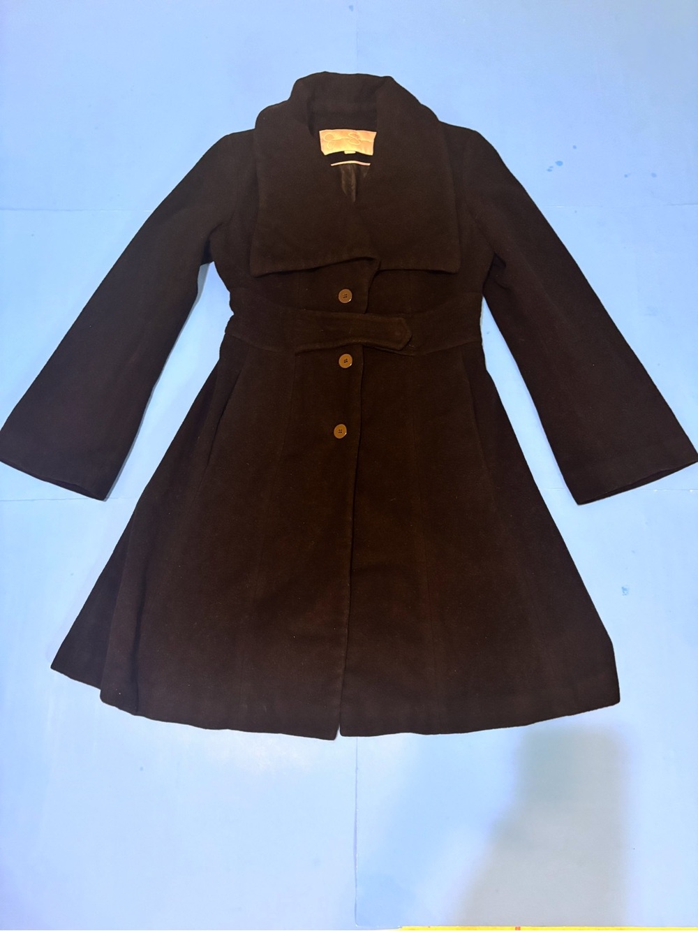 Jessica Simpson Classic Black A-Line Coat